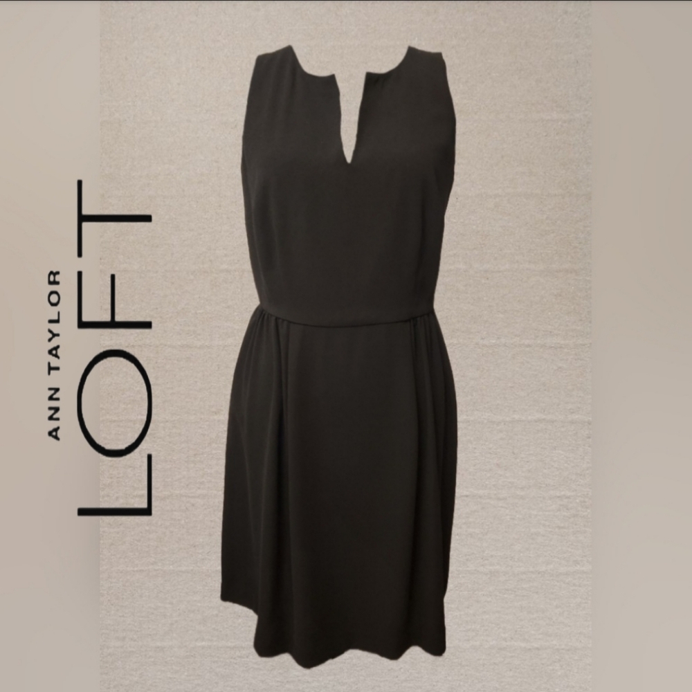 Ann Taylor Loft Black Sleeveless Knee Length Dress Size 4 (D24)